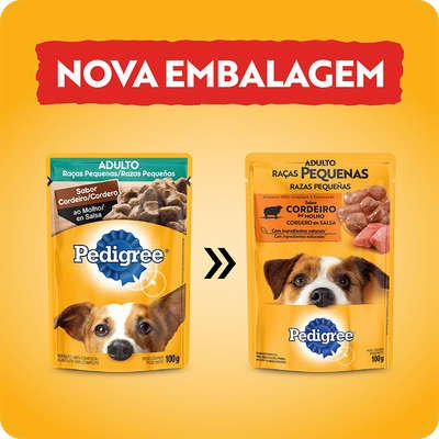 Ração Úmida Pedigree Sachê Cordeiro ao Molho para Cães Adultos de Raças Pequenas - Imagem 4