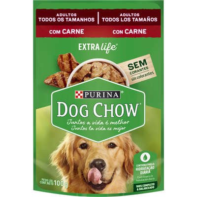 Ração Úmida Nestlé Purina Dog Chow Sachê Carne para Cães Adultos